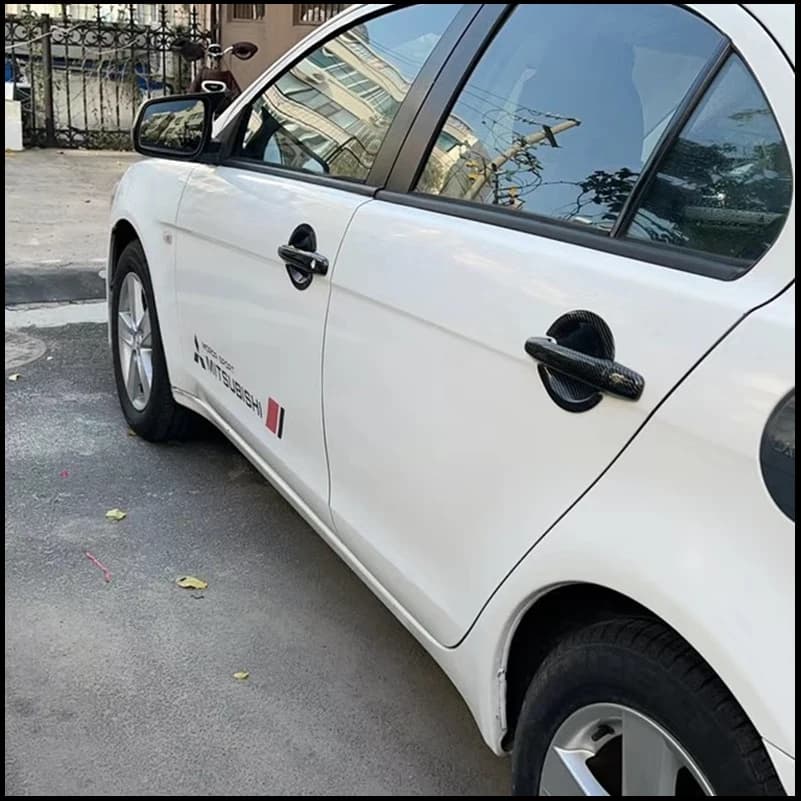 Car Styling FOR Mitsubishi Lancer EX EVO Sedan 2009-2015 Door Handle Bowl Cup COVER STICKER TRIM Decorative Auto Accessories