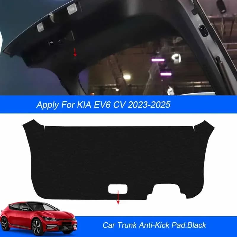 For KIA Sportage NQ5 EV6 CV 2022-2025 Car PU Leather Mats Anti-kick Cushion Trunk Weather Dustproof Protection Tailgate Sticker