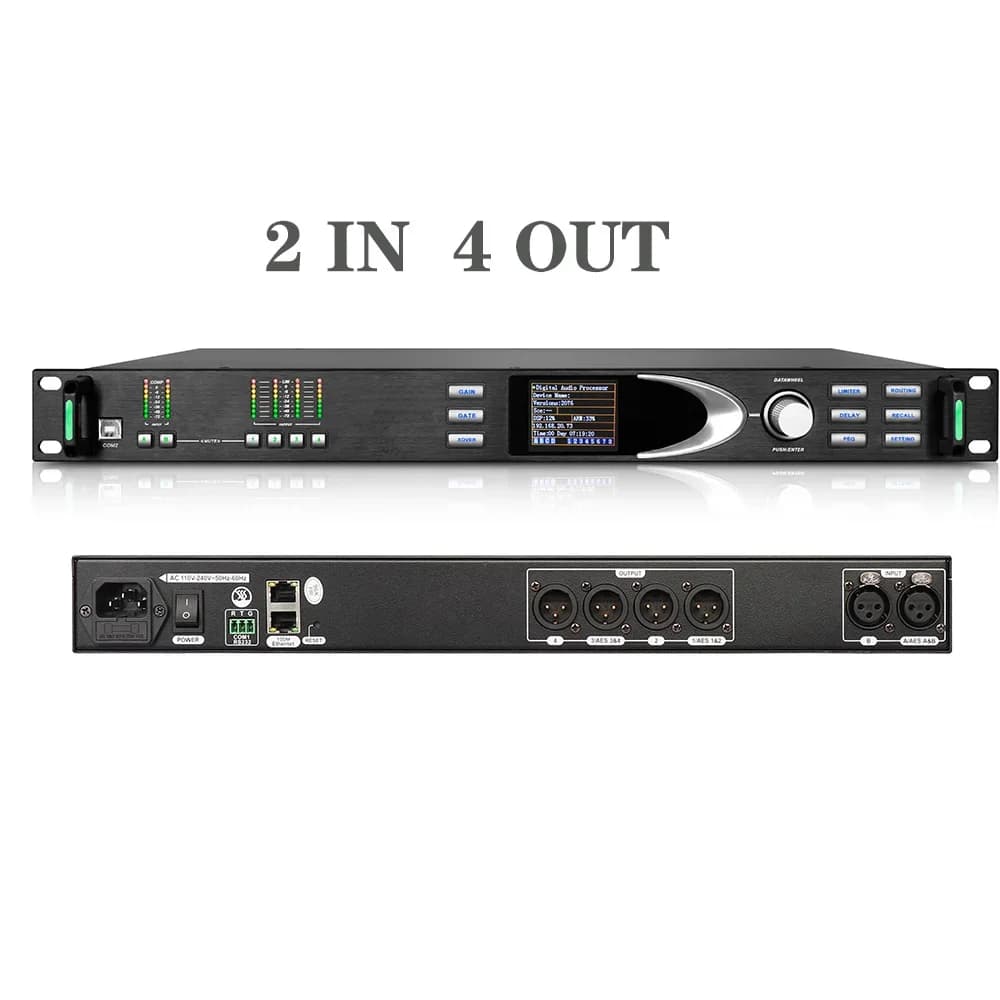 Professional Digital Audio Processor With FIR AES Out Speaker Management System 2/3/4In 4/6/8Out 96K 32Bit DSP sound processador