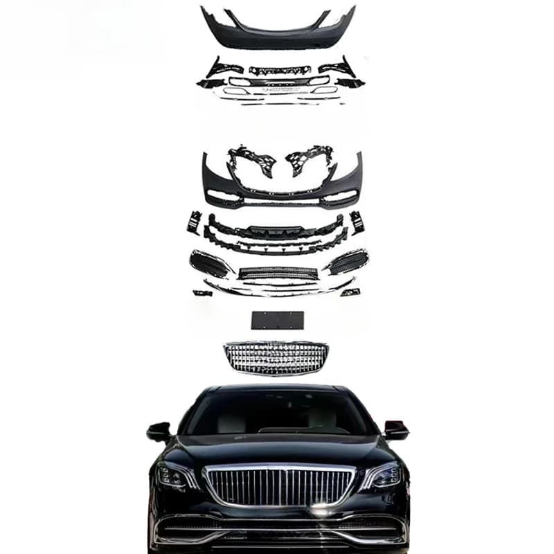 High Quality Facelift Upgrade Body Kit With Bumper Fenders Hood Grill For S Class W222 2014-2017 To 2018-2020 Tuning Parts