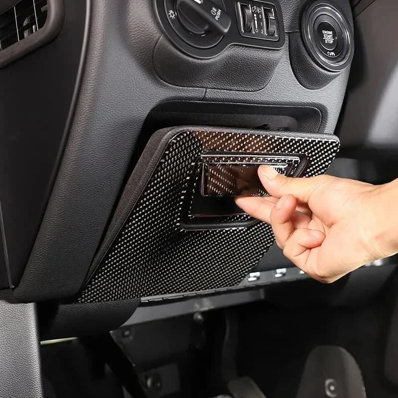 For Maserati Ghibli 2014-2022 Soft Carbon Fiber Car Main Driver Storage Box Panel Cover Trim Sticker Interior Car Accessories