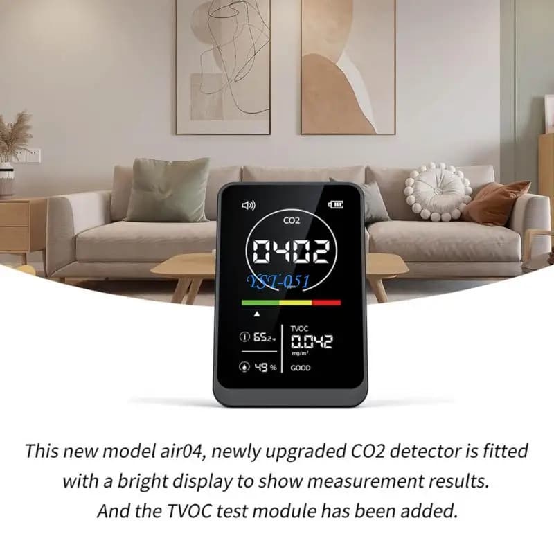E15A High Sensitivity Gas Analysis Detecting CO2 TVOC Temperature Humidity with Alarm Feature