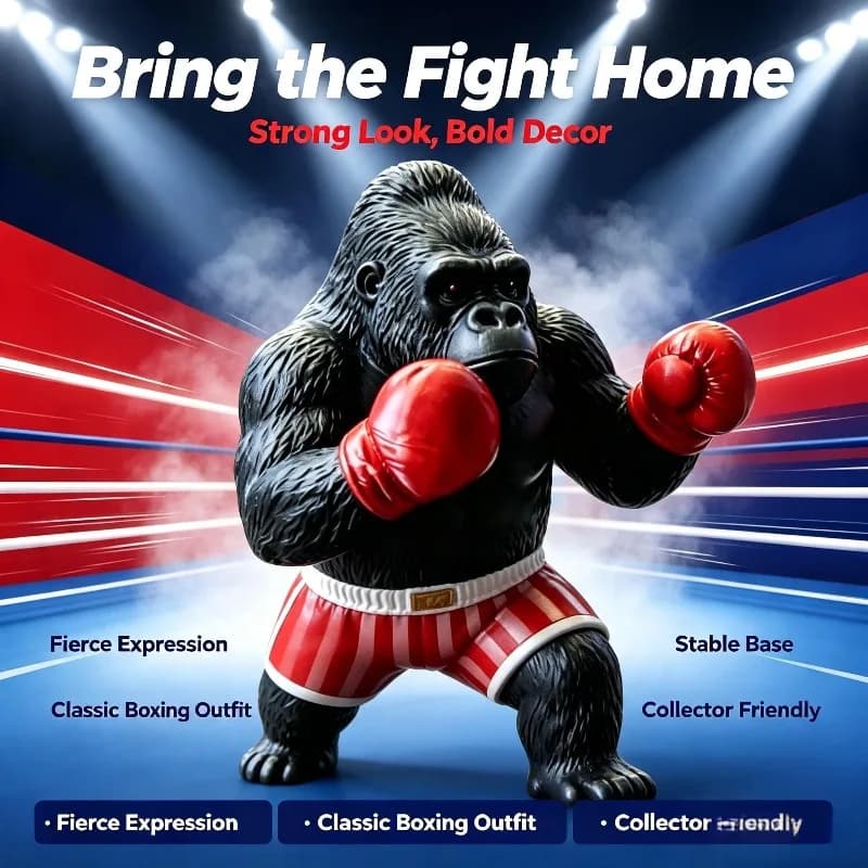 Piece Gorilla Punch Sculpture King Kong Power Fist Resin Statue Primal Strength Motivational Decor for Home Gym Workout Room
