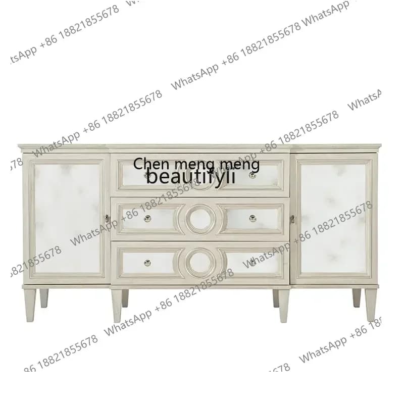 ss 8350  Simple Modern Imported Oak Solid Wood Restaurant Sideboard Cabinet American Household Tea Cabinet