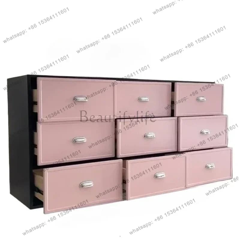 LDStorage Locker Dresser Drawer Type Storage Cabinets Display Showcase Home Furniture Solid Wood Retro Living Room
