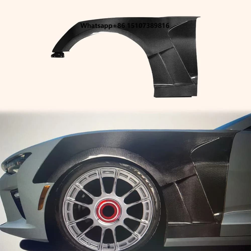 For Camaro 2016-24 Carbon Fiber KZ Style Front Bumper Side Fender Pair