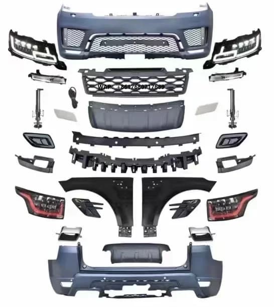 Body Kit for Range Rover Sport 2013-2017 Modified to 2018-2022 OE Model Upgraded With New Headlights