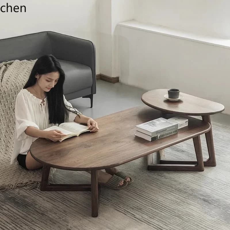 HYS Coffee Table Light Luxury Modern Minimalist Style Home Extremely Simple High and Low Combination Irregular