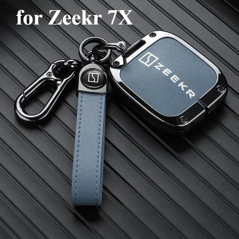 New Zinc Alloy Leather Car Remote Key Case Cover Fob Protector Shell for Zeekr 7X 2024 2025  Auto Interior Accessories