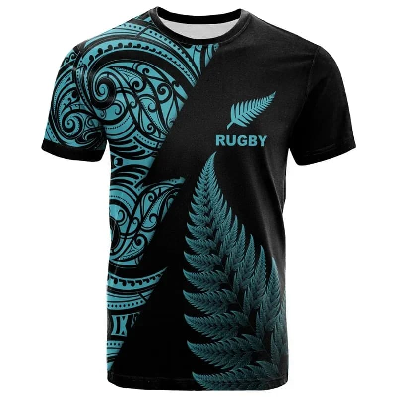 Summer New Zealand Maori Rugby Ball Printed T Shirt Fitness Sports Men Quick Dry T Shirt Fashion Hawaiian Sports Top