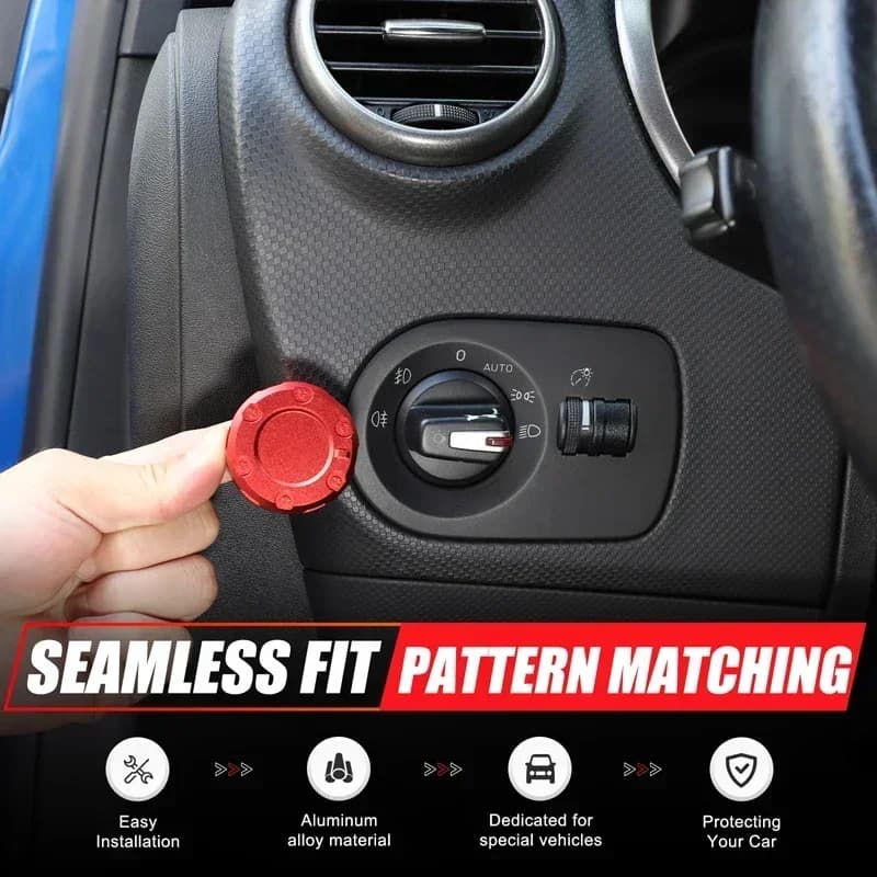 For SEAT Leon MK2 2008-2012 Car Headlight Switch Knob Cover Trim Car Sticker Aluminum Alloy Accessories