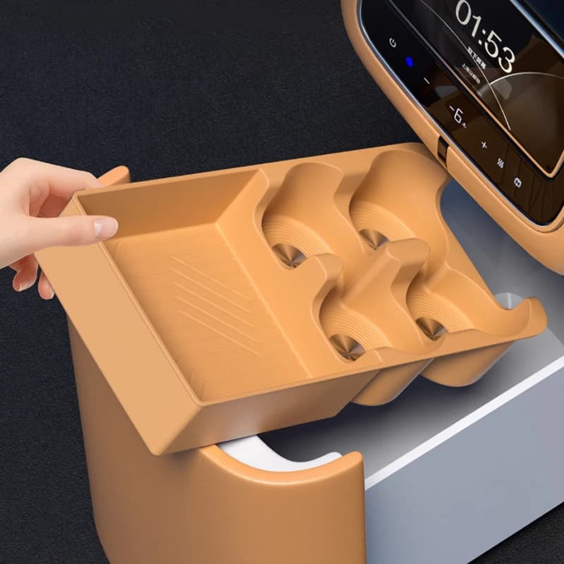 For Zeekr 2025 2026 9X Rear Refrigerator Silicone Mat Cup Holder Anti Slip Support Cup Mat Car Interior Modification