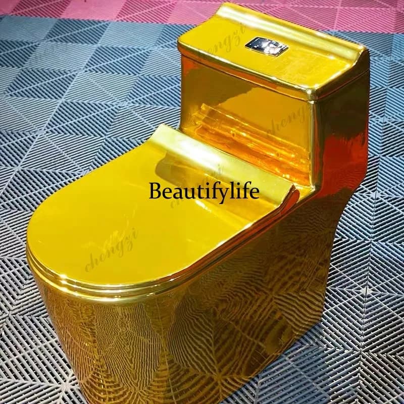 z331 CN Gold Luxury Toilet Bathroom Floor Mounted Chinese Ceramic WC One Piece Toilet Quality Bathroom Sanitary Porcelain WC Toi