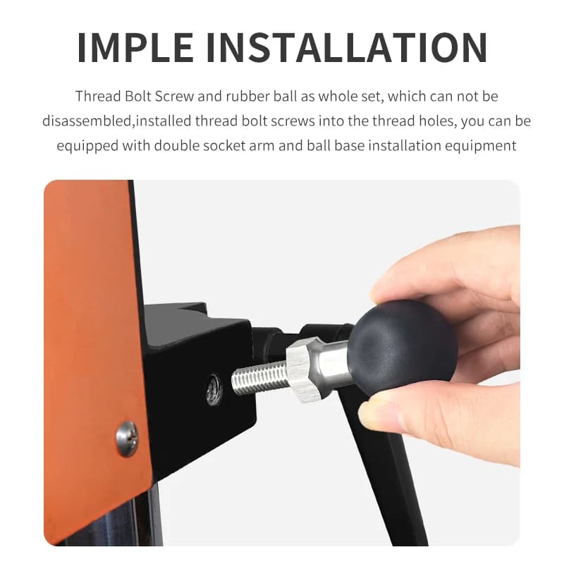 VINmounts with 1/4"-20x0.625" threaded rod bracket with C-type 1.5" ball head compatible with RAM mount (customizable)