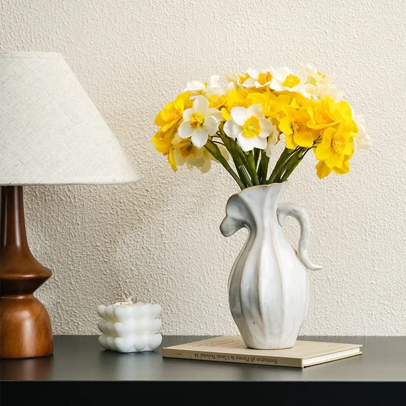 CAPRION Ceramic One-handled Vase Home Decoration Desktop Book Shelf Room Table Decor Centerpiece Modern Nordic Art Minimalism