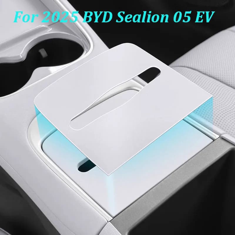 For 2025 BYD Sealion 05 EV Car Original Color Central Tissue Box Leather Protective Anti-dirty Sticker Interior Accessories