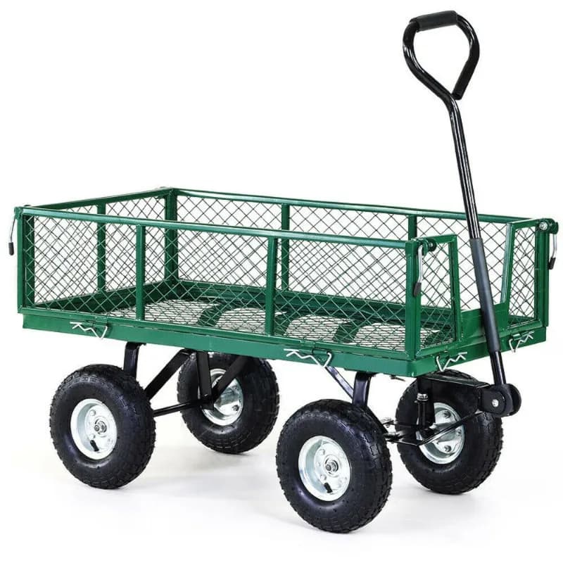 Garden Transporter Garden Tool Cart, Quad Trailer Grid Trolley