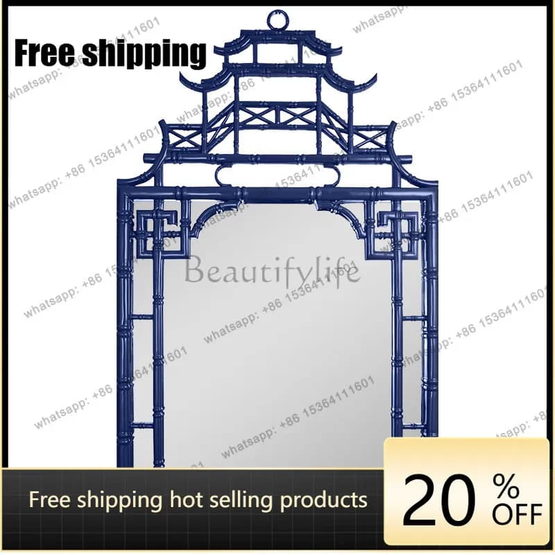 XX Chinese entrance fireplace decorative mirror living room sofa background wall wall hanging mirror