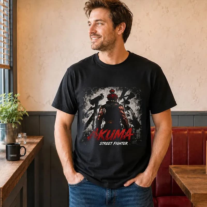 Akuma Street Fighter T shitr Cool Anime Gamer Gift 0813 Retro Arcade Fighting Game Tee Hadouken World Warriors Unisex Top S-6XL