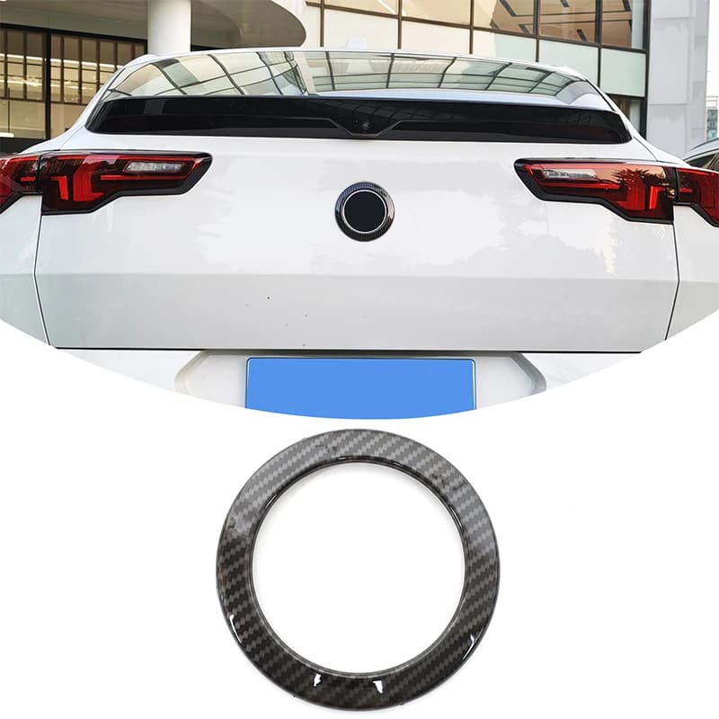 For BMW X2 U10 2024+ ABS Carbon Fiber Car Rear Car Logo Decorative Ring Sticker Car Exterior Decoration Protection Accessories