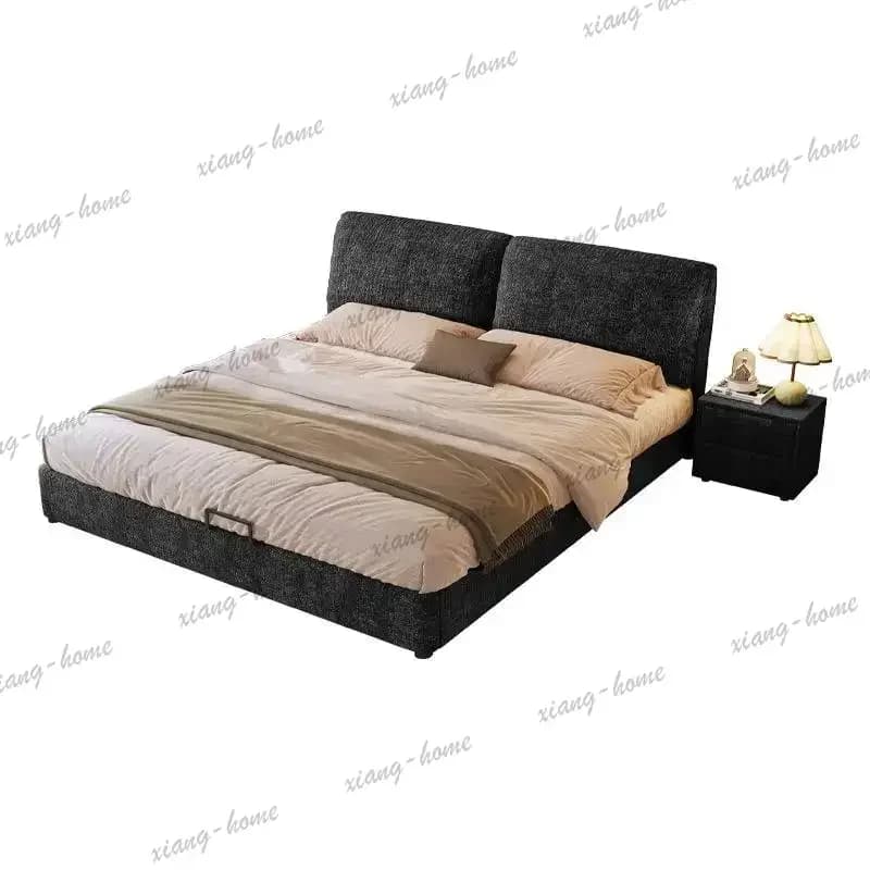 PG Plush Couples Frame Luxury Bed Bedrooms Decoration Wooden Adjustable Luxury Bed Double Modern Style Cama De Casal Furniture
