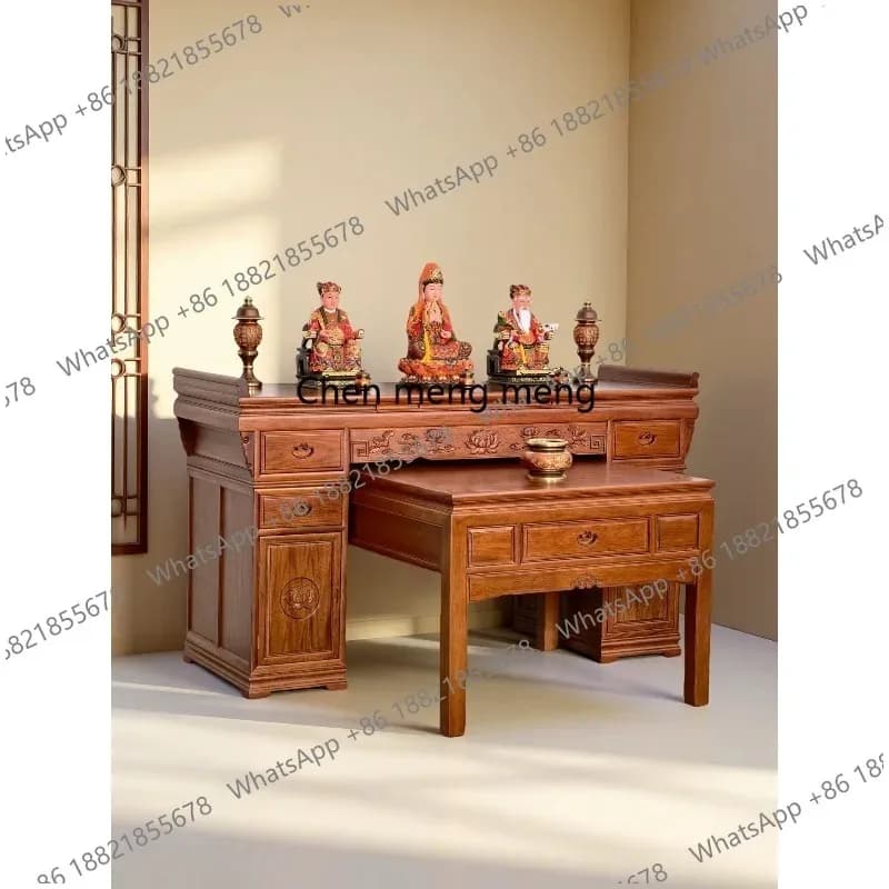 RR Offering table incense case home new Chinese style solid wood strip table Buddhist hall offering   Eight Immortals table