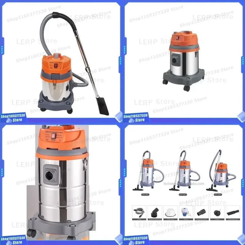 1500W Commercial Electric Wet Dry Vacuum Cleaner High Performance 200mbar Suction Machine for Industrial Home Cleaning Use