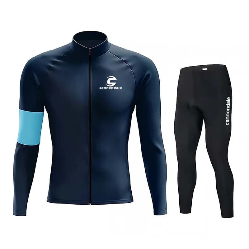 Cannondale Men's Long Sleeve Thin Cycling Jersey Spring and Autumn Anti-UV Mesh Mountain Bike Clothing