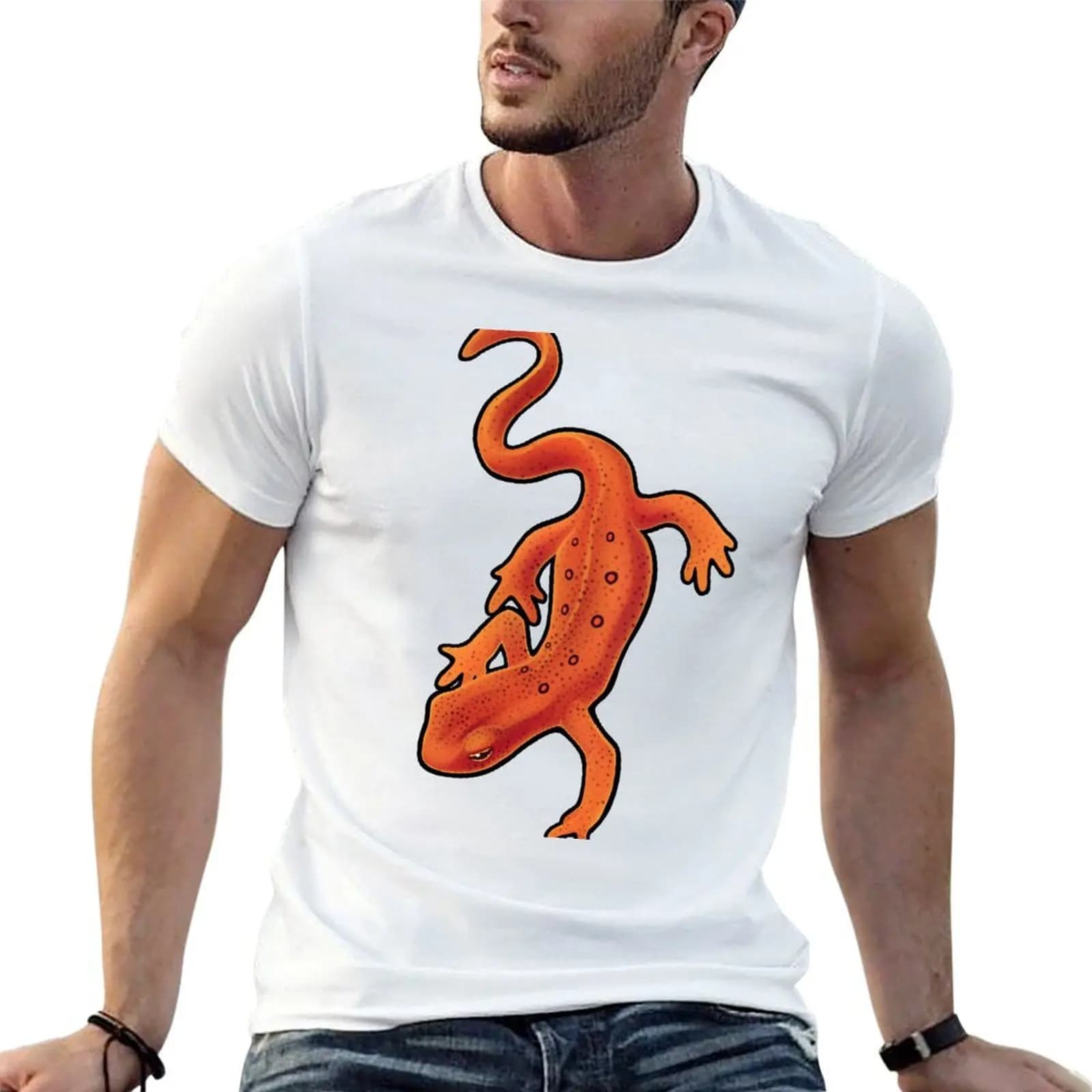 Red Spotted Newt T-Shirt Luxury man quick-drying mens clothing
