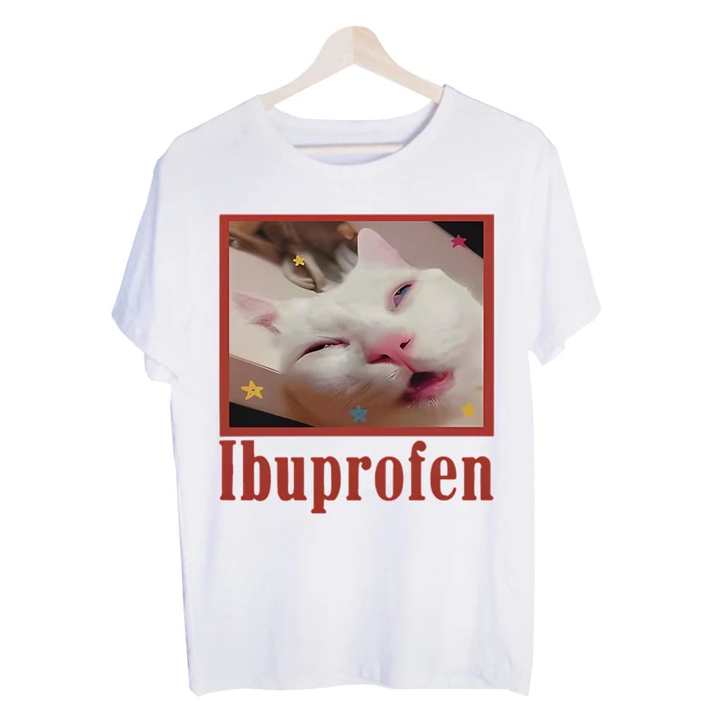 Men's Cat Graphic Tee with Star Accents, Short Sleeve Crew Neck T-Shirt for Casual Daily Wear