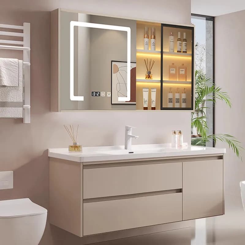 Cute Modern Tall Bathroom Cabinet Wooden Classic LuxuryMirror Bathroom Cabinet Storage Drawer Mobile Da Bagno Home Furniture