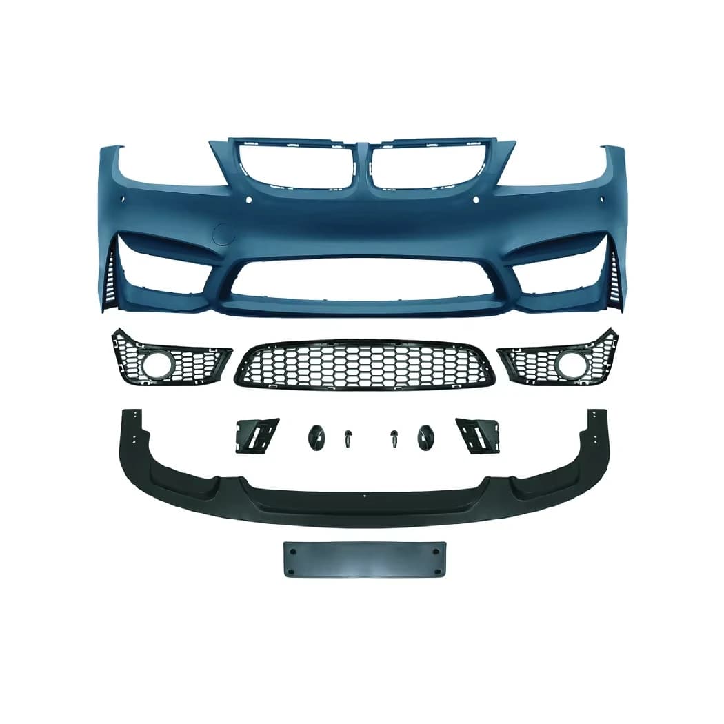 For  3 Series E90 2005-2008 to M4 Bumper with Fog Lights Grille Rear Diffuser Facelift Air Intake Grille Accessories Body Kit