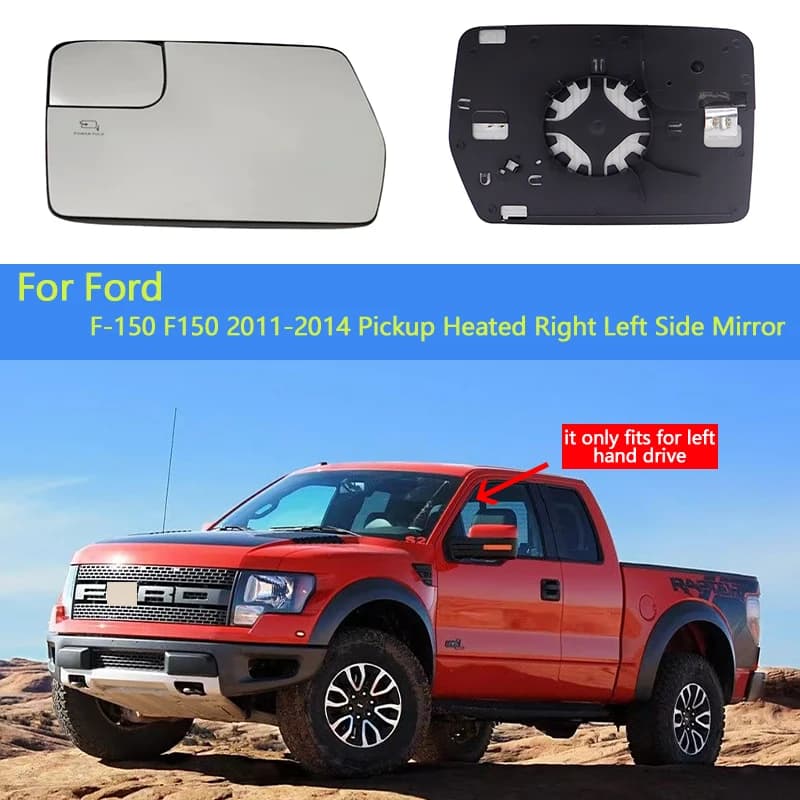 For Ford F-150 F150 2011-2014 Pickup Heated Right Left Side Mirror Glass Convex Wide Angle Wing Mirror Replacement Rearview