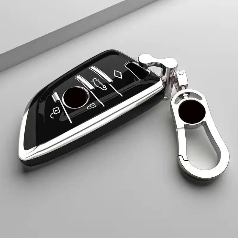 For BMW 1 3 5 7 Series X1 X3 X4 X5 X6 G20 G30 F15 F16 G01 G02 G05 F10 F20 F30 G07 F34 TPU Car Key Case Cover Shell With Keychain