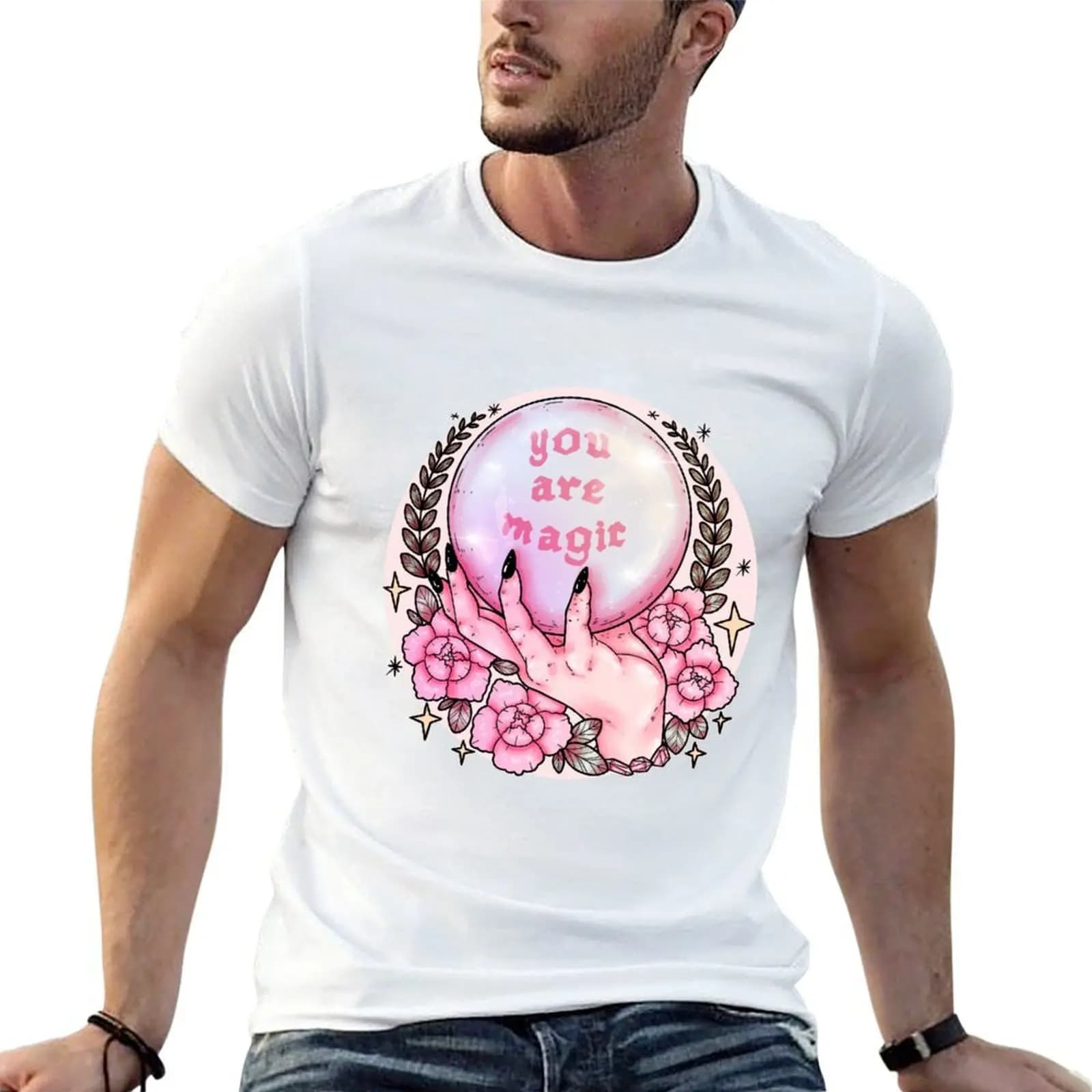 You Are Magic *pink* T-Shirt topping graphic t shirts Men's clothing