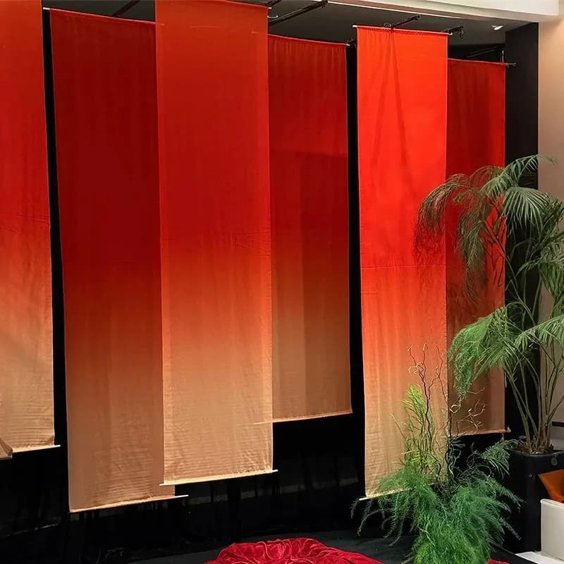 Gradient Color Semi Transparent Gauze Curtain – Outdoor Wedding Backdrop, Photography Event Drape for Party & Patio Decor
