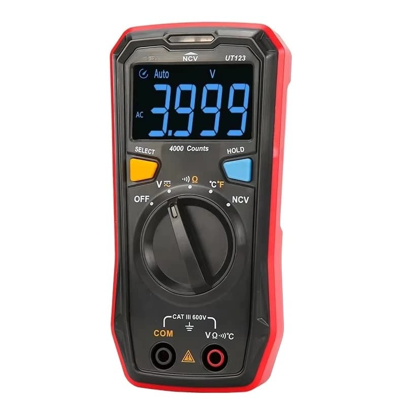 UT123 Mini Digital Multimeter Data Hold AC DC Volttage Meter Ohm Temperature Tester NCV/Continuity Test With EBTN Color Screen