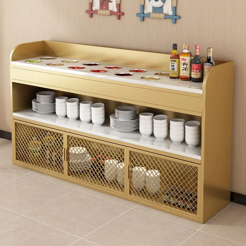 Self-service marble material table, dining table, fruit table, seasoning and sauce table