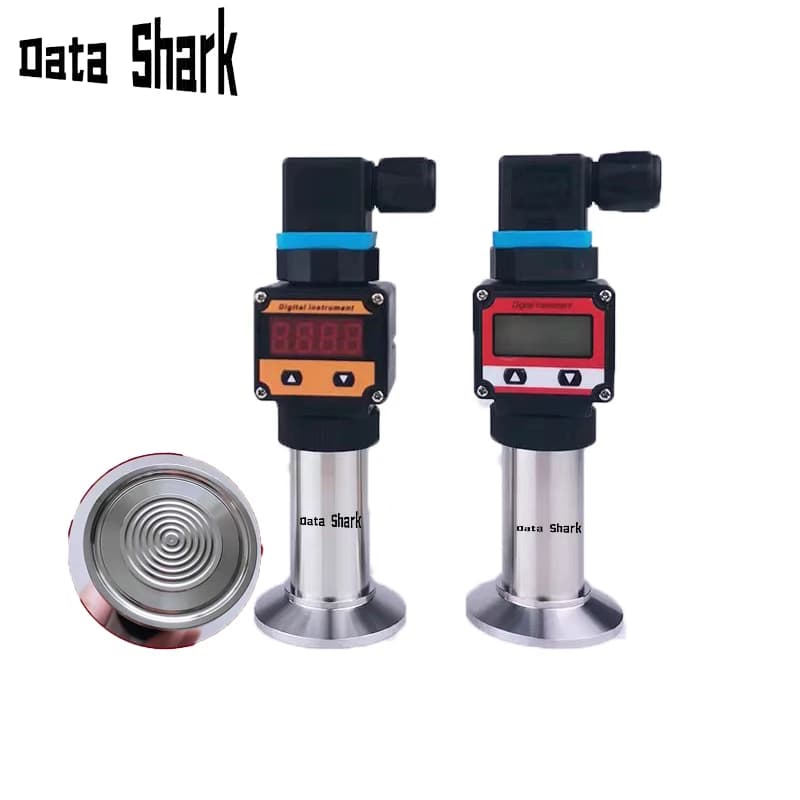 Sanitary digital pressure transmitter 50.5mm clamp flat film pressure sensor for food drinks milk juice display pressure sensor