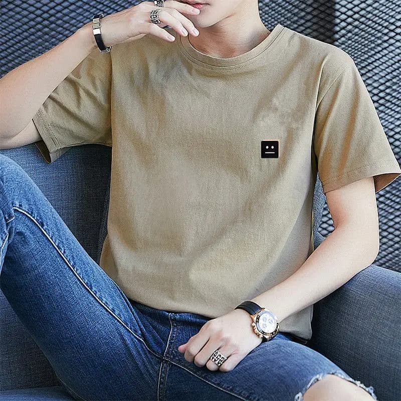 Short Sleeve Shirt Men's Summer round Neck Casual Fashion Young Men's Printed Half Sleeve Top T-shirt