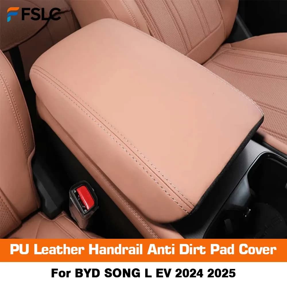 ⭐Genuine⭐ Styling Armrest Anti-dirty Pad Cover For BYD SONG L EV 2024 2025 Sticker PU Leather Cover Auto Modified Accessories