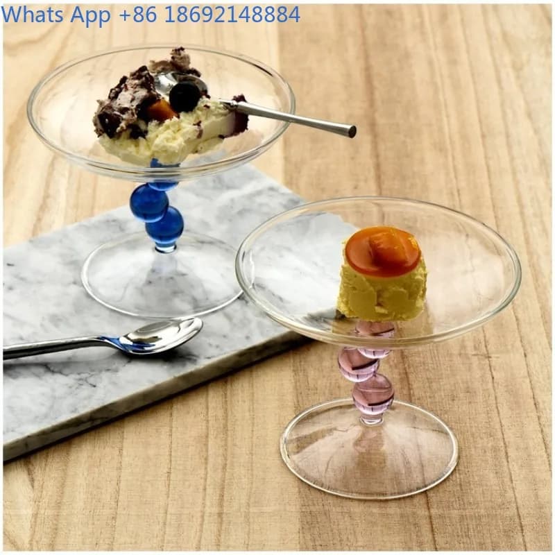 Nordic INS Style Gourd High-Legged Glass Fruit Plate Cake Tray Dessert Bowl High-Value Snack Plate Decorative Ornament