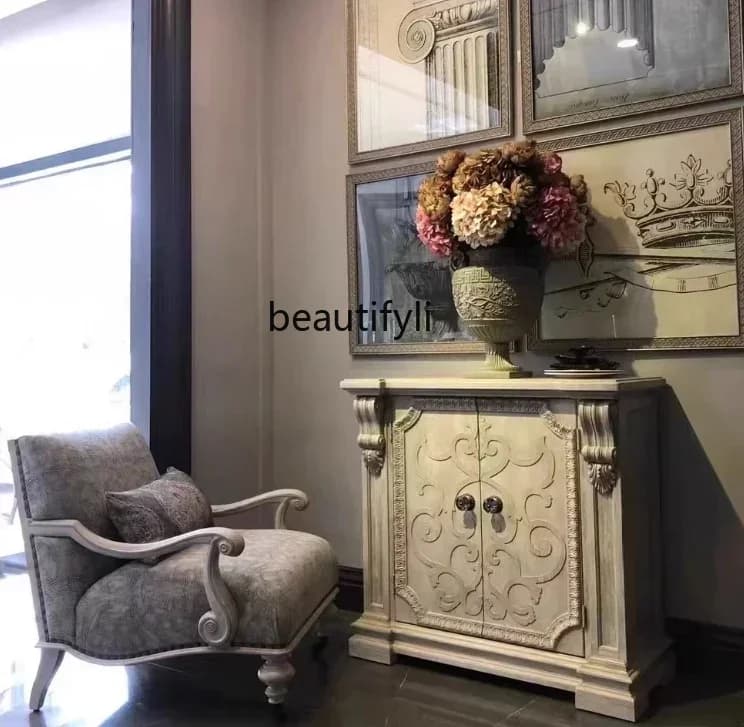 54American art closet postmodern retro French closet retro solid wood porch side cabinetSSS