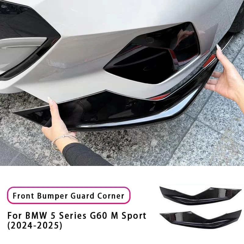 Front Bumper Corner Guard Decorative Strip Front Shovel Anti-collision Strip Wrap Trim For BMW 5 Series G60 M Sport 2024-2025