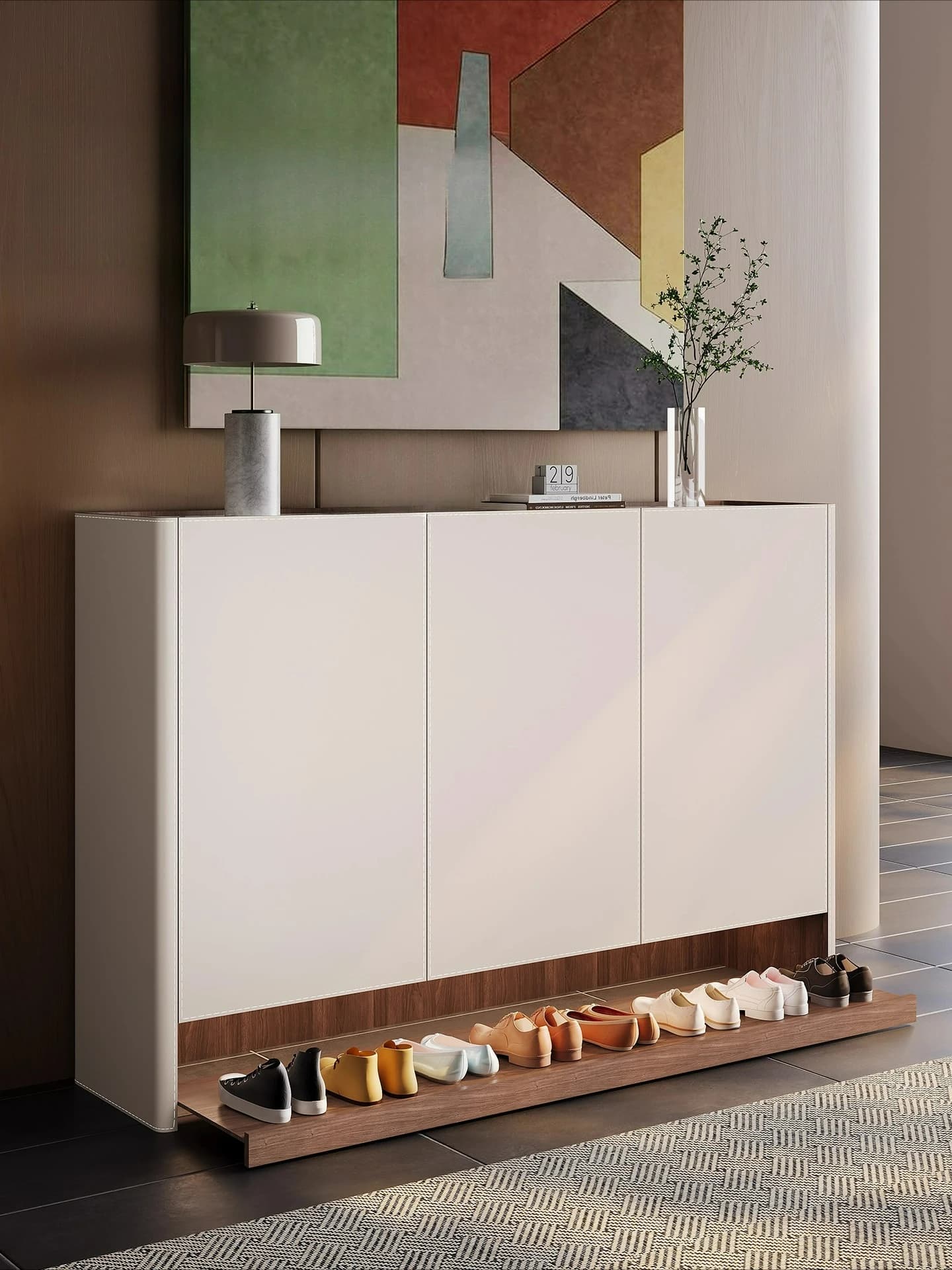 LTT entrance foyer shoe cabinet modern simple household wall locker partition porch cabinet