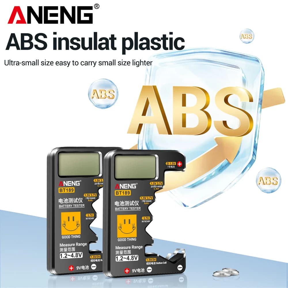 ANENG BT189 Universal Battery Tester for C,AA,AAA,D,N,9V 6F22 Batteries 1.5V 3V Button Cell Battery Indicator Electric Tools