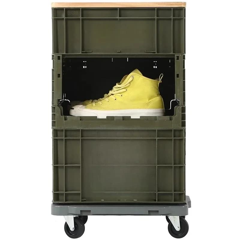 Storage box, camping industrial wind outdoor bracket rack, plastic car camping folding storage box