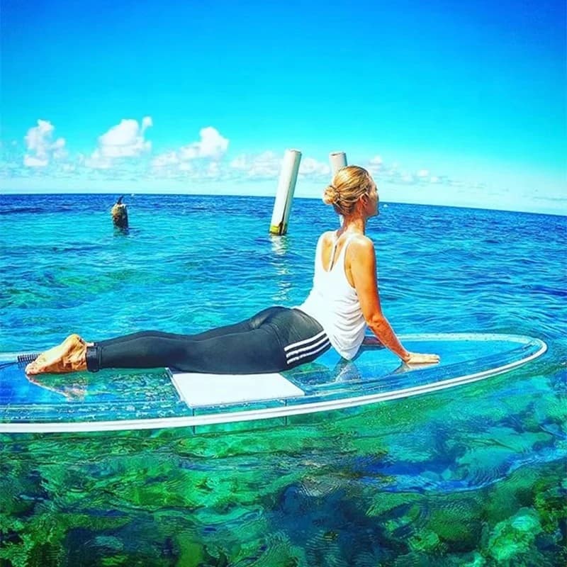 Custom logo Transparent SUP clear Stand up Paddle Board for Adult Water Park Equipment