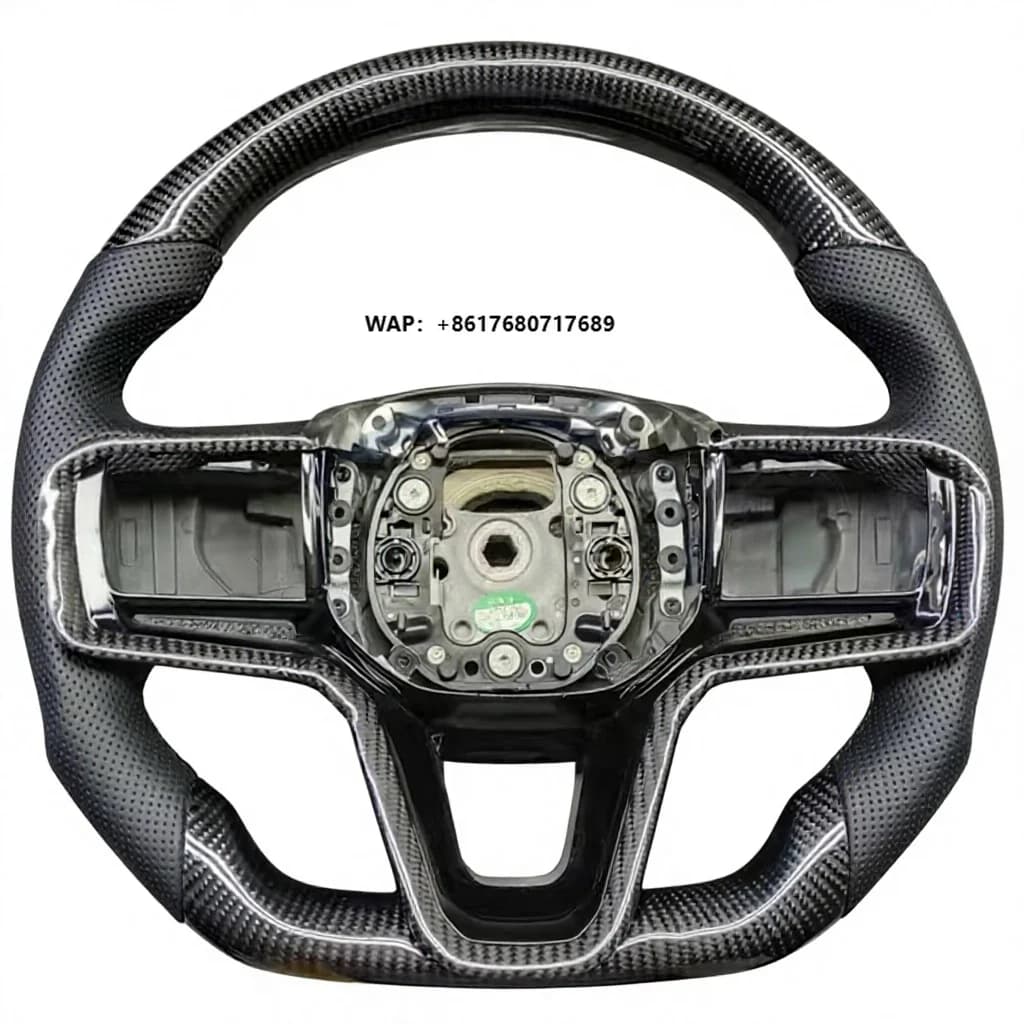 For Range Rover VELAR Carbon Fiber Steering Wheel Trim LED Perforated Leather Forged Lander Rover RPM