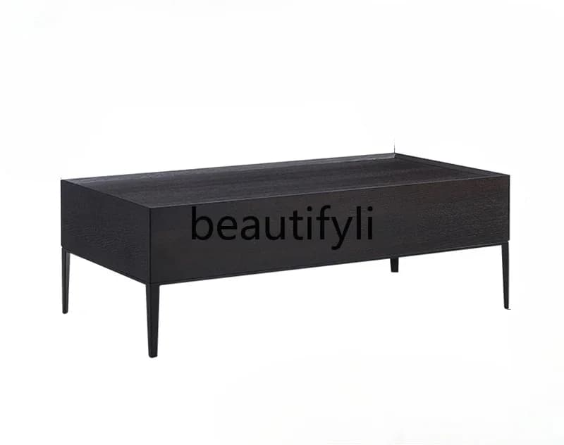Italian minimalist living room tea table tea table combination, modern Nordic solid wood storage coffee table  R